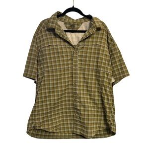 REI Casual Green and Brown Button Down Mens Shirt XXL